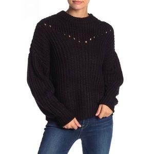 ELODIE Black Chunky Knit Sweater